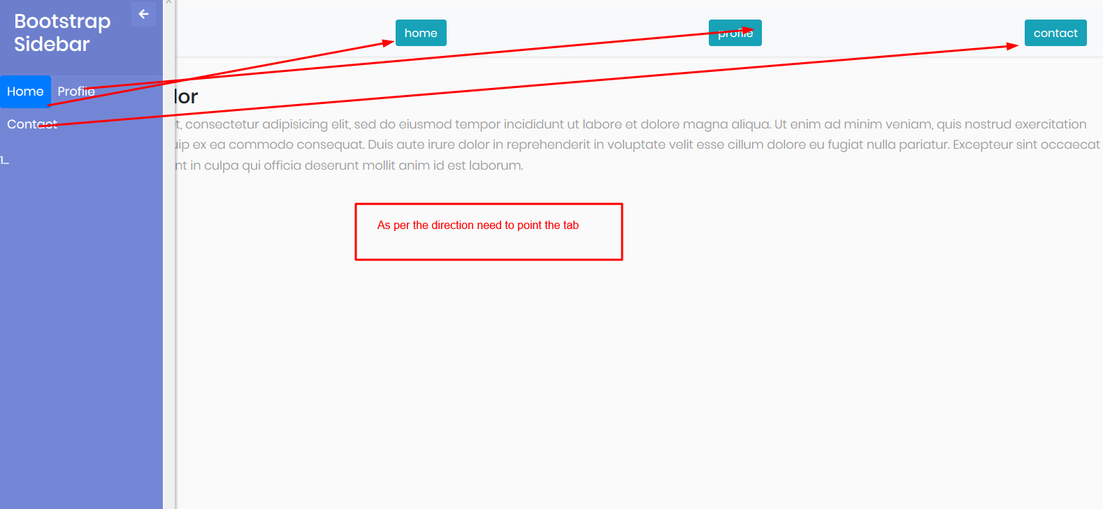 Подключение через id javascript - Bootstrap toggle sidebar point the active tab from outside tab - St