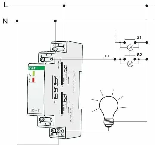 Подключение через импульсное реле Реле бистабильное (F&F) BIS -411 - купить в интернет-магазине по низкой цене на 