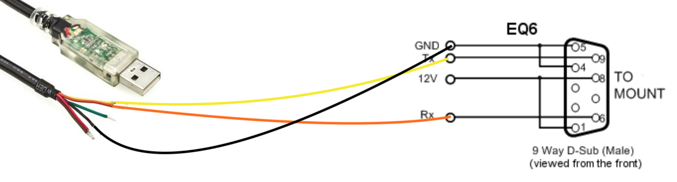 Подключение через ком порт Modifier cable USB - Série en cable EQdirect - Les bricoleurs - Webastro