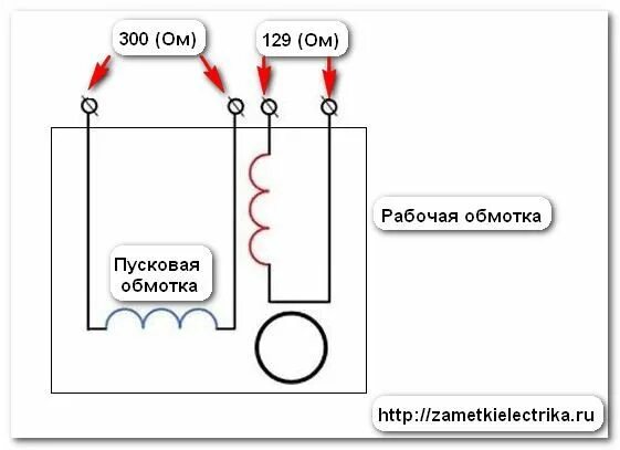 Подключение через конденсатор обмоток электродвигателя Рабочая и пусковая обмотки Электрика, Электротехника, Энергосбережение