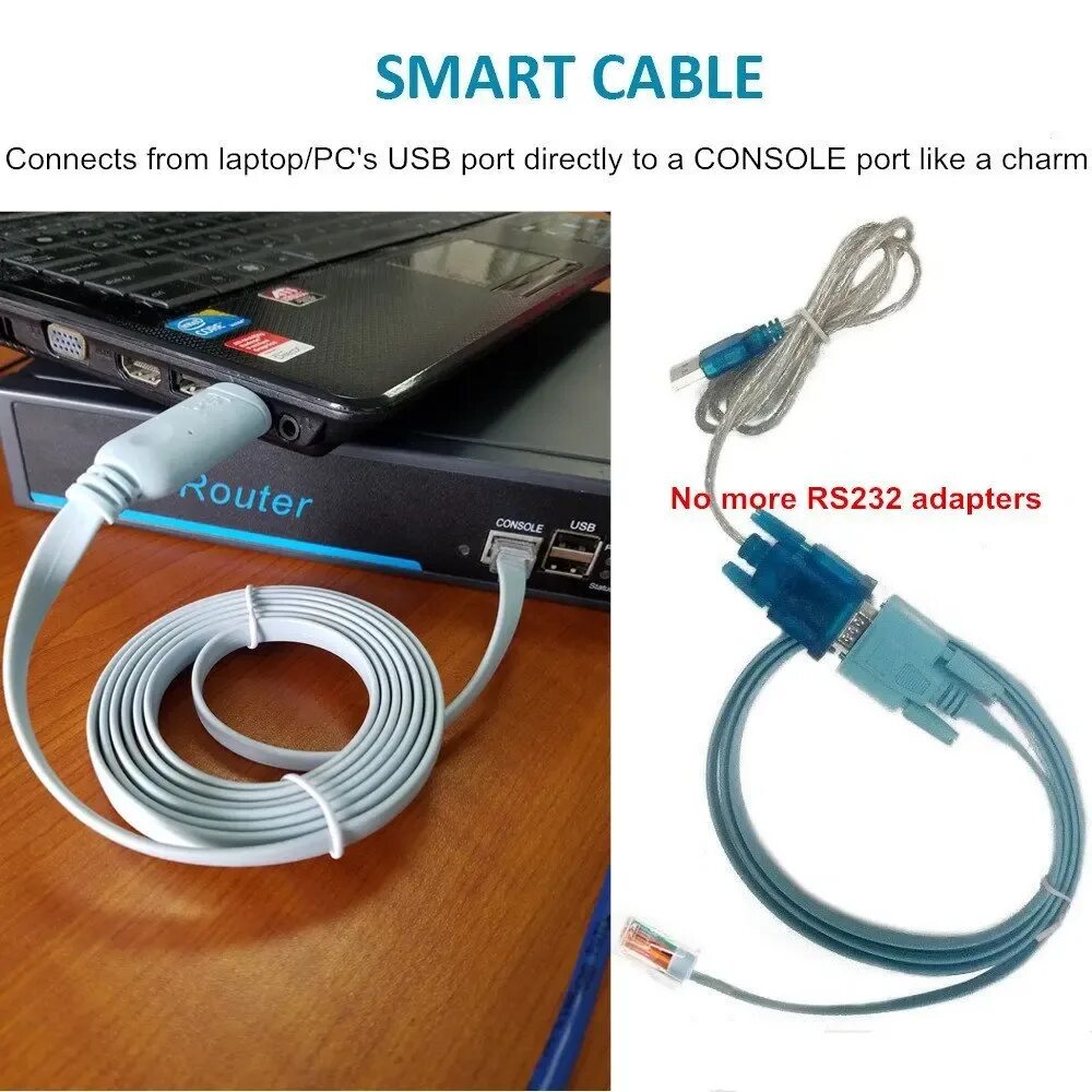 Подключение через консольный кабель USB консольный кабель USB к RJ45, необходимый аксессуар для Cisco, NETGEAR, Ubiq