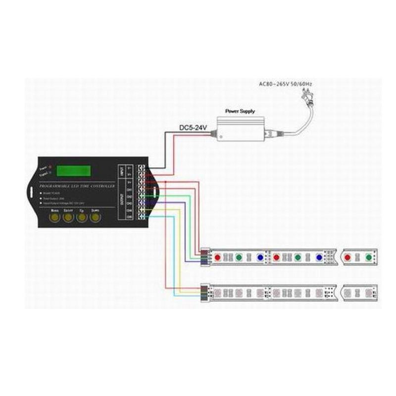 Подключение через контроллер TC420/TC421 WiFi Time Programmable LED Controller Dimmer RGB Aquarium Lighting T