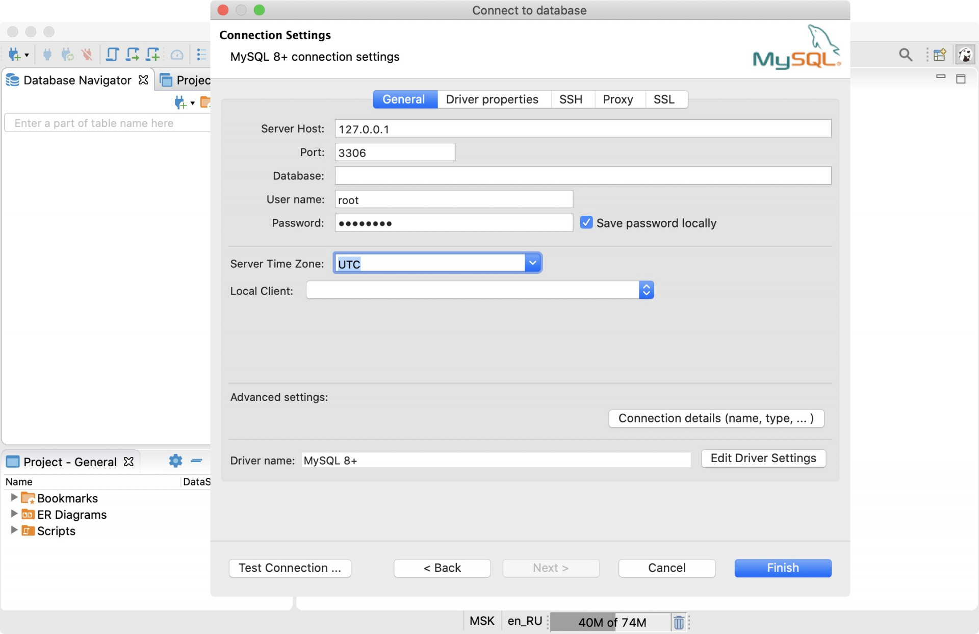 Подключение через mysql Как подключиться к MySQL на localhost