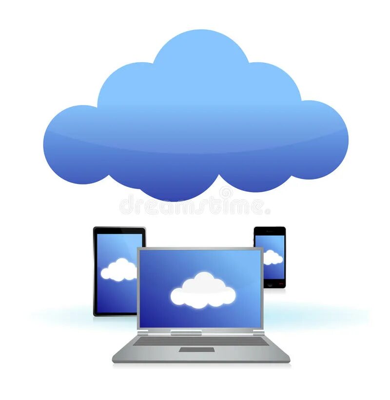 Подключение через облако Cloud Connected To a Set of Homes. Illustration Stock Illustration - Illustratio