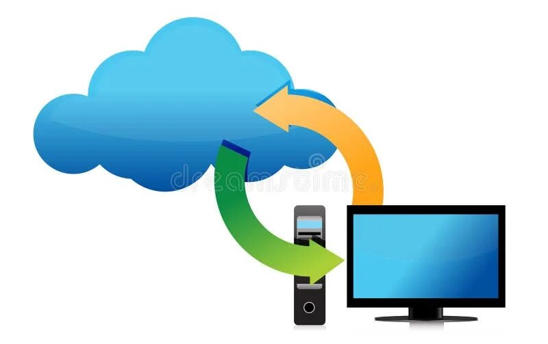 Подключение через облако Cloud Connected To a Set of Homes. Illustration Stock Illustration - Illustratio