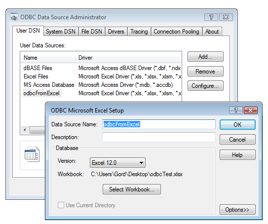 Подключение через odbc windows - Using Excel as an ODBC database - Stack Overflow