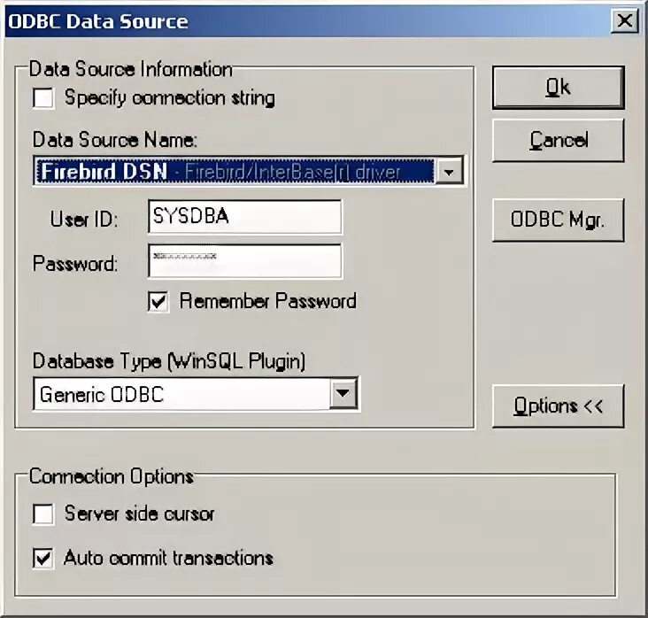 Подключение через odbc Connecting to Firebird using ODBC