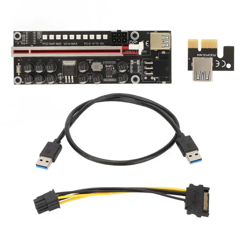 Подключение через pci PCIE Riser карта адаптера питания 6-контактный совместимый 1X 4X 8X 16X PCIE инт