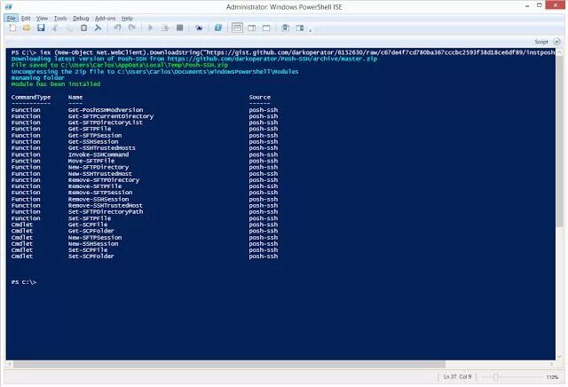 Подключение через powershell Posh-SSH - PowerShell Module for automating tasks on remote systems using SSH Au