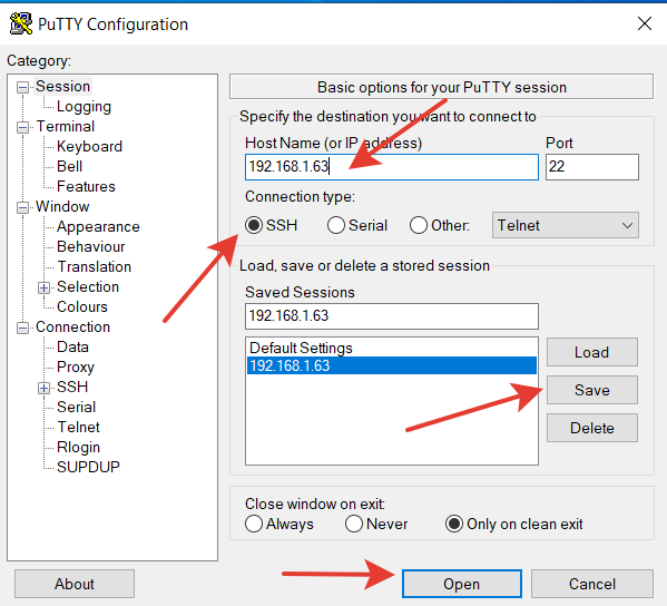 Подключение через putty Файл:PuTTY подключение.png - База знаний
