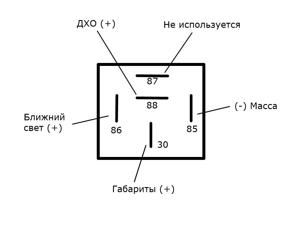 Подключение через пятиконтактное реле Установка ДХО YCL-725 - Chevrolet Lacetti Sedan, 1,6 л, 2008 года стайлинг DRIVE