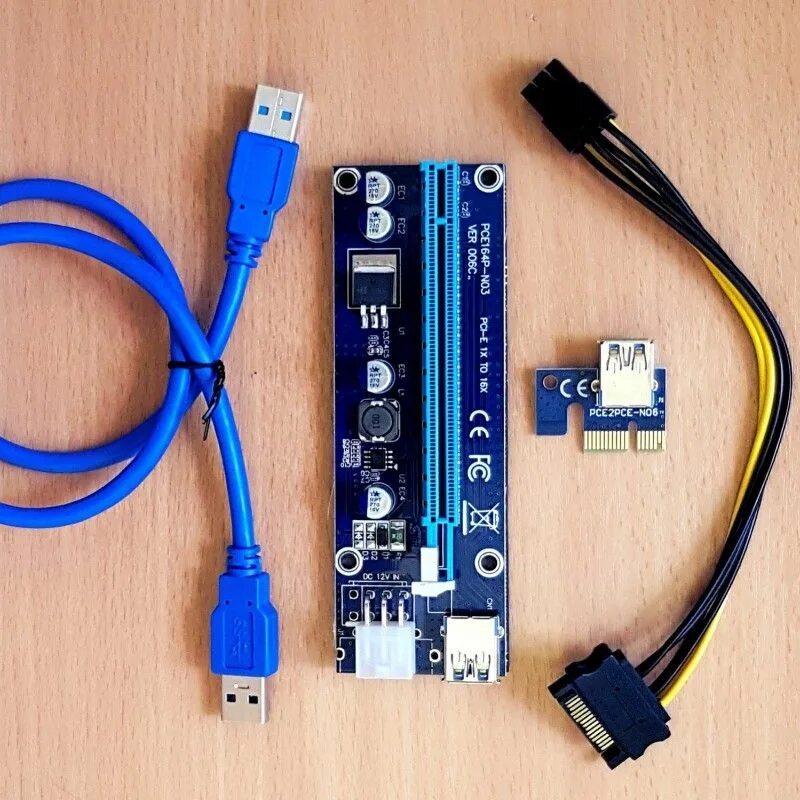 Подключение через райзер Кабель PCI-E 006C 1X 16X - купить по низкой цене в интернет-магазине OZON (14174