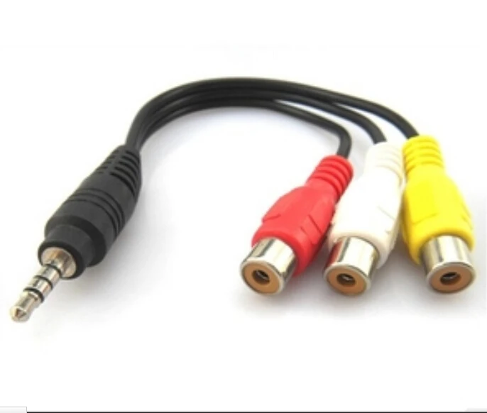 Подключение через rca High Quality Brand New 1/8" 3.5mm 4P mini AV TRRS angled plug to 3 RCA female ja