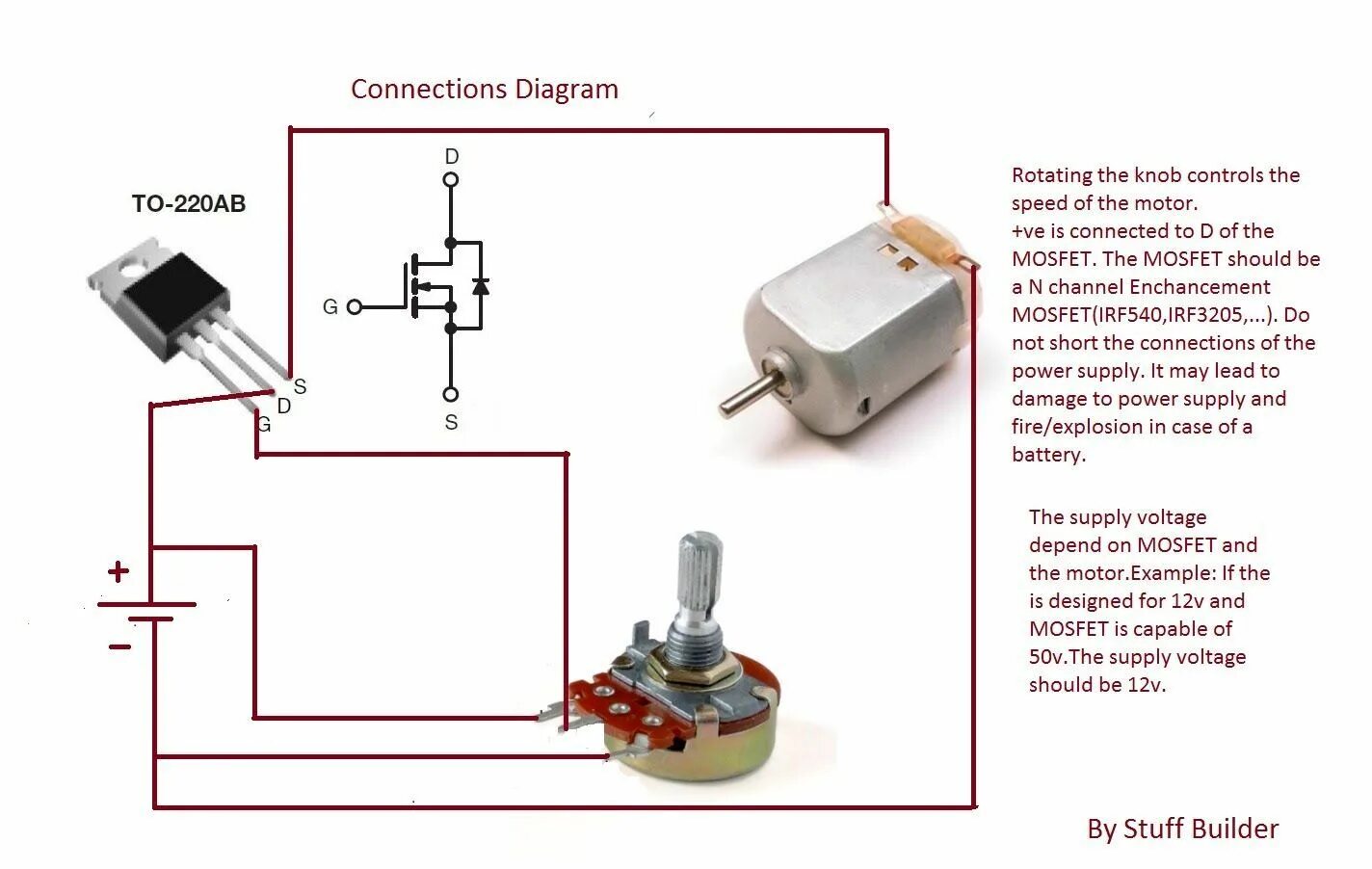 Подключение через резистор https://www.google.com/search?q=mosfet pwm motor potentimeter Motor speed, Circu