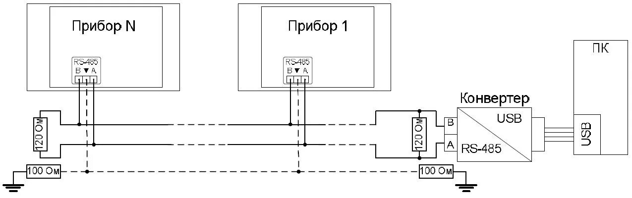 Подключение через rs 485 Rs 485 схемы подключения