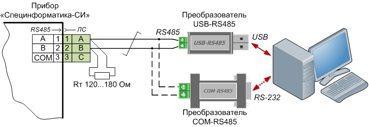 Подключение через rs 485 Схема защиты интерфейса rs 485