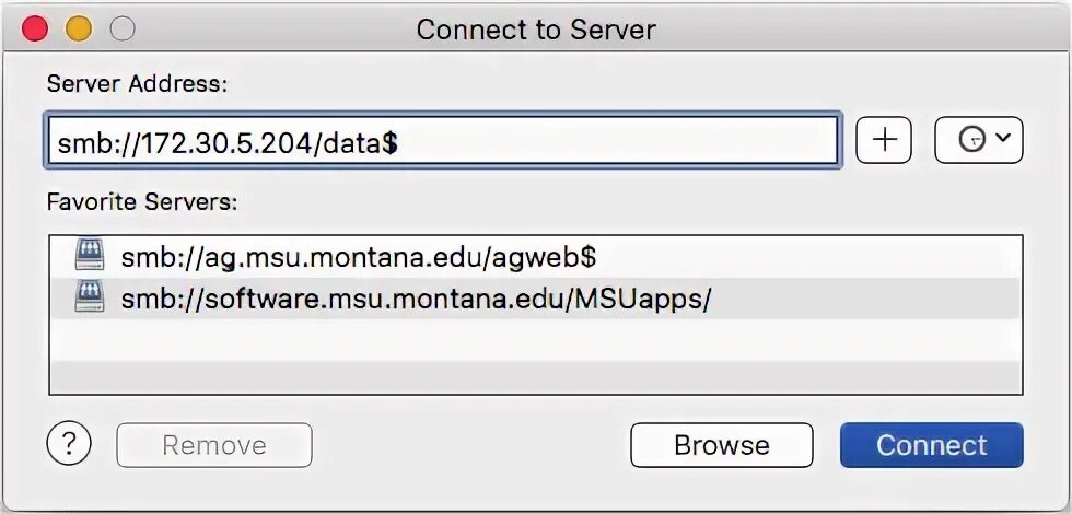 Подключение через smb Connecting to SMB shares with Mac OS X - College of Agriculture IT Montana State