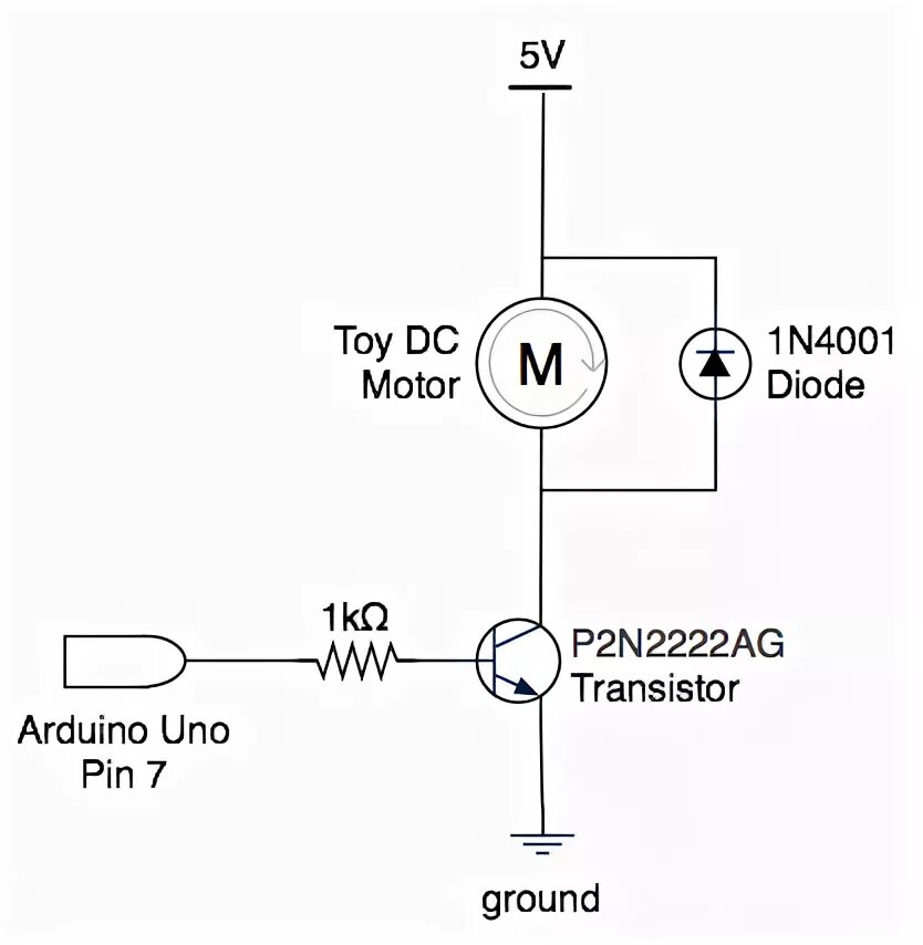 Подключение через транзистор motor - How come people connect their arduinos to buzzers without any coil prote