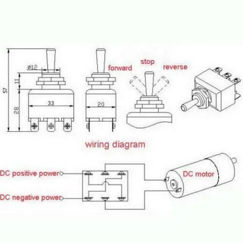 Подключение через тумблер ROCKER SWITCH Reverse Polarity DPDT ON OFF ON 15A 250V Locking Switches 6PIN eBa