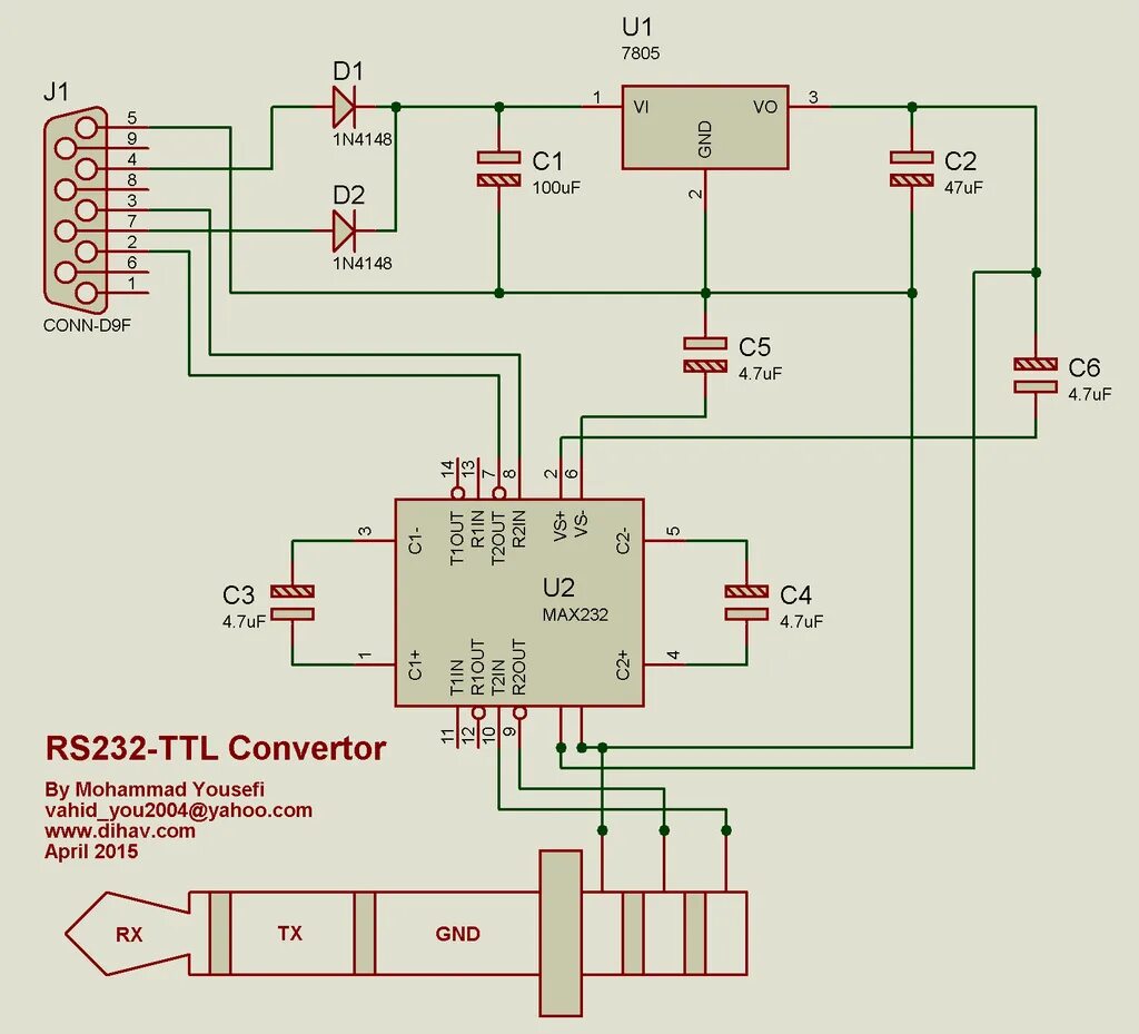 Подключение через uart Rs232 ttl схема