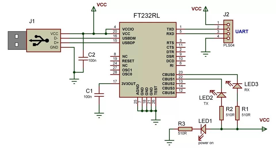 Подключение через uart Преобразователь USB-UART на FT232RL (Для конфигурирования различных устройств) -