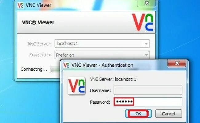 Подключение через vnc Vnc real viewer