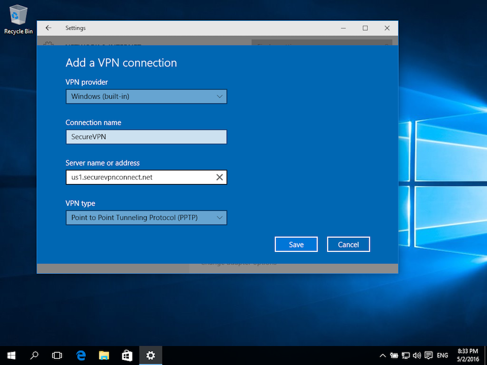 Подключение через vpn windows 10 Setup PPTP VPN Connection on Windows 10 SecureVPN