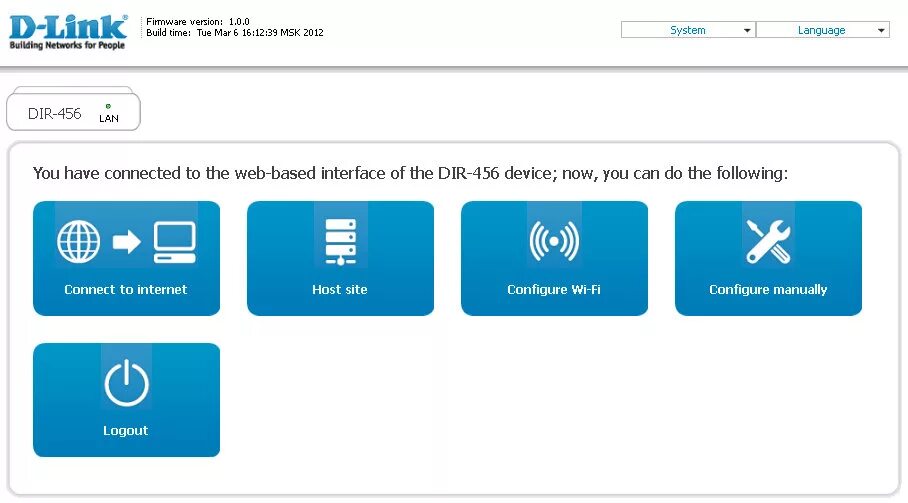 Подключение через web D-Link