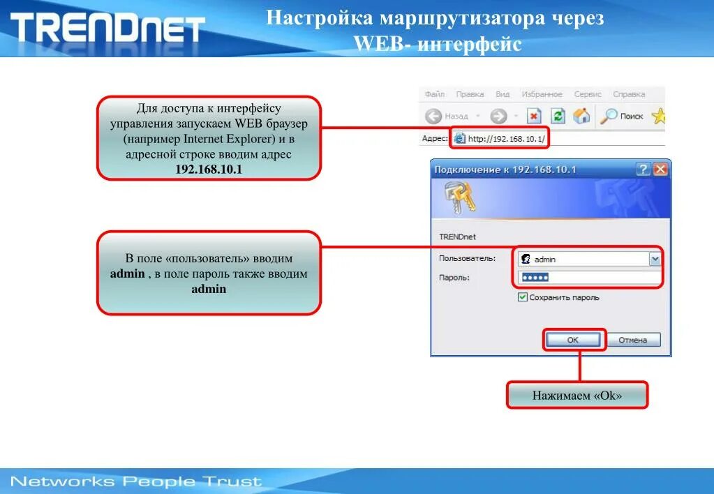 Подключение через web интерфейс PPT - Настройка маршрутизаторов TRENDnet TEW-432BRP, TEW-452BRP и TEW -652 BRP д