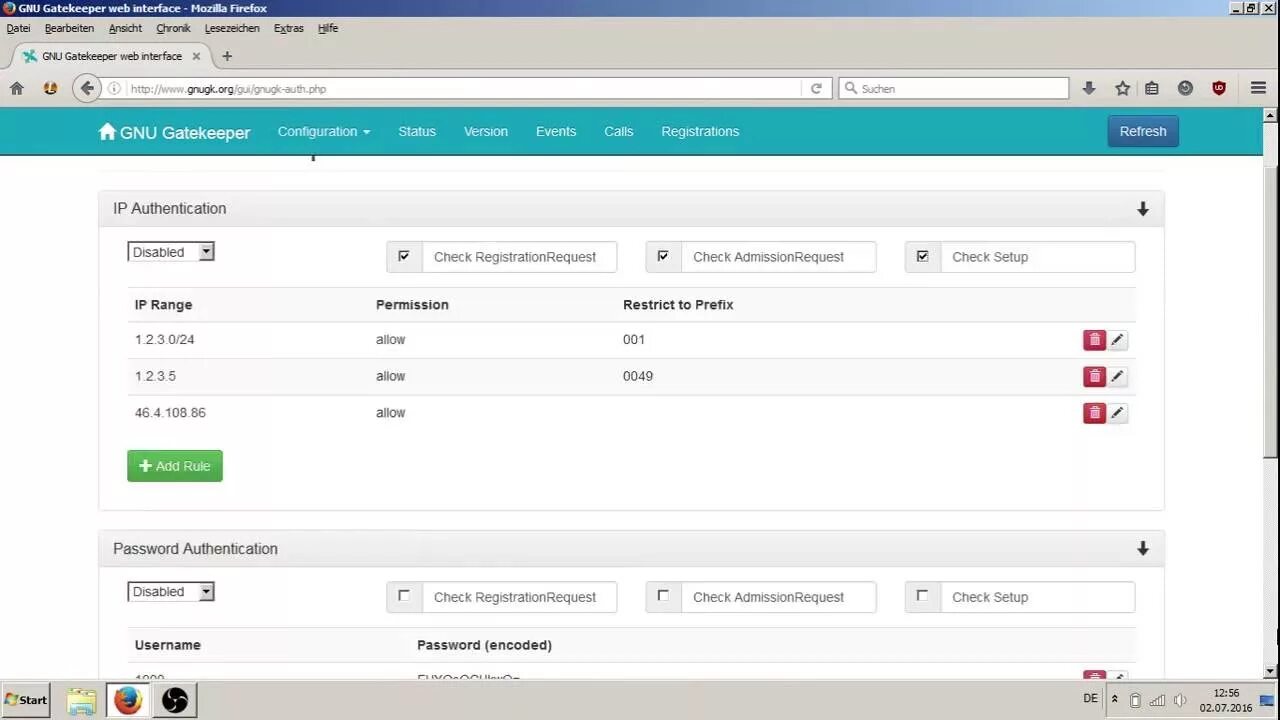 Подключение через web интерфейс GNU Gatekeeper Web Interface - YouTube