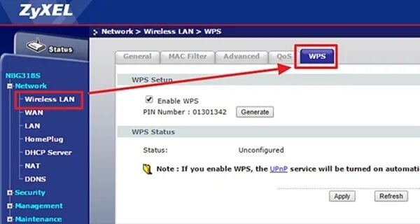 Подключение через wps Wps service