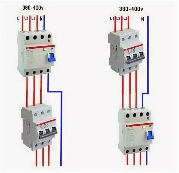 Подключение четырехполюсного автомата Схема подключения узо abb - Всё об электрике в доме