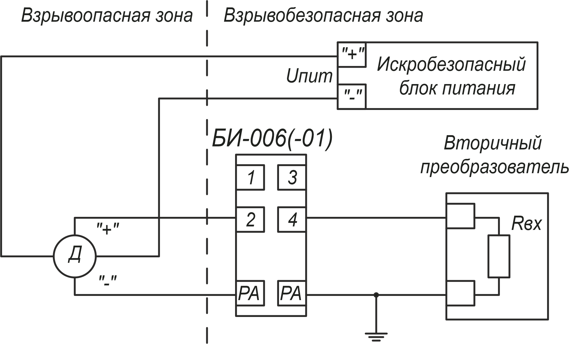 Подключение четырехпроводных датчиков БИ-006-01 Технические средства автоматизации ООО "ЛенПромАвтоматика"