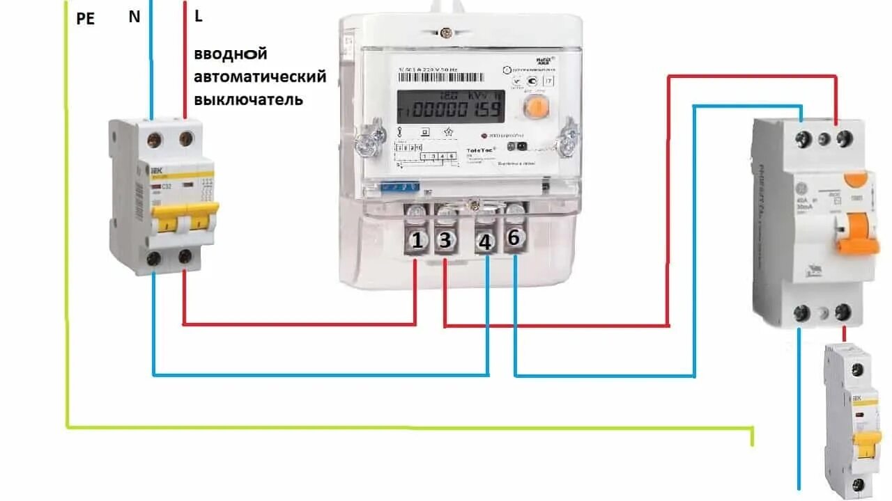 Подключение дачи эл счетчика Подключение однофазного счетчика HeatProf.ru