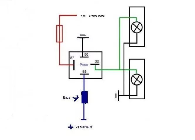 Подключение дальнего света через реле Сигнал+дальний свет - Audi 80 (B4), 2 л, 1992 года электроника DRIVE2