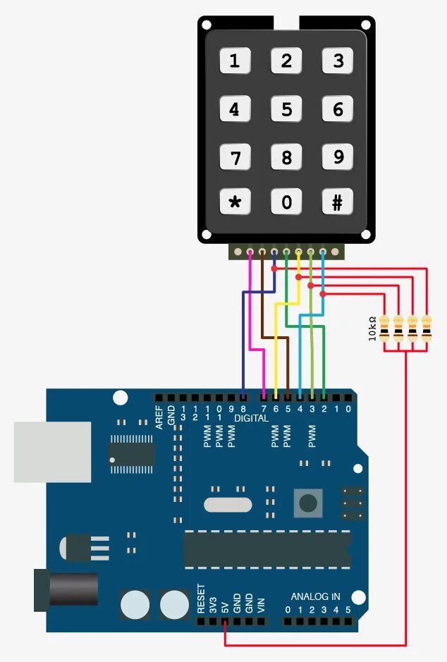 Подключение датчик клавиатур к arduino код Arduino keypad with 1 Analog pin Arduino, Arduino projects, Arduino projects diy