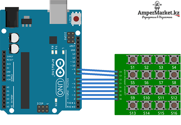 Подключение датчик клавиатур к arduino код Пример 19. Матричная клавиатура База знаний