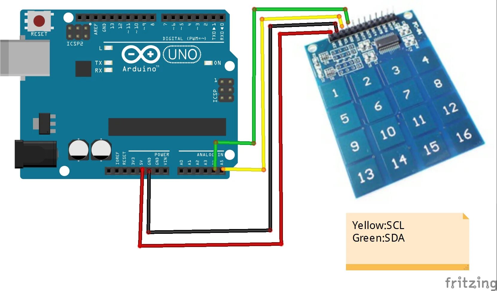 Подключение датчик клавиатур к arduino код Arduino Drive TTP29 16-channel Capacitive Touchpad keyboard " osoyoo.com