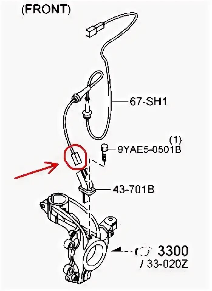 Подключение датчика abs 9YAE50501B Болт MAZDA Запчасти на DRIVE2