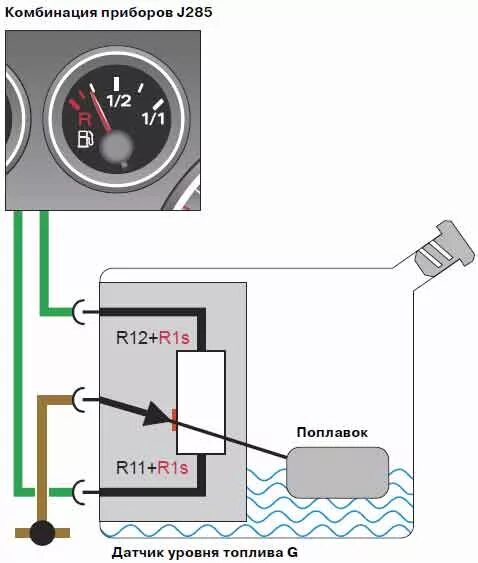 Подключение датчика бензобака Картинки ПОДКЛЮЧЕНИЕ УРОВНЯ ТОПЛИВА