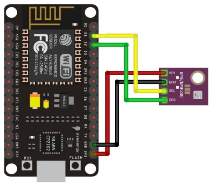 Подключение датчика bmp280 Как подключить ESP8266 к BMP280? - Хабр Q&A