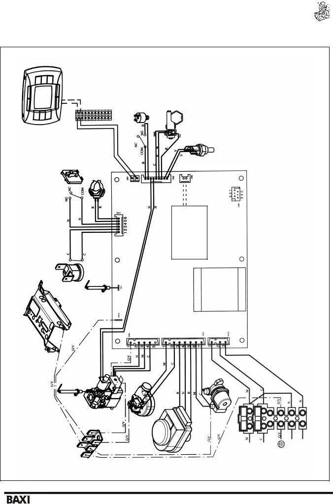 Подключение датчика бойлера к котлу бакси Картинки ЭЛЕКТРИЧЕСКАЯ СХЕМА BAXI