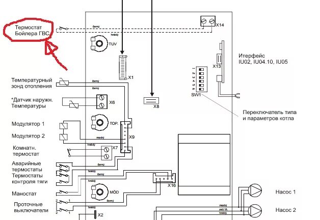 Присоединение накопительного бойлера для горячей воды Baxi Slim Fi-FiN