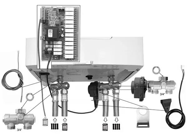 Подключение датчика бойлера к котлу навьен Комплекты трехходовых клапанов для котлов купить по лучшей цене в СПб! - TeploGr