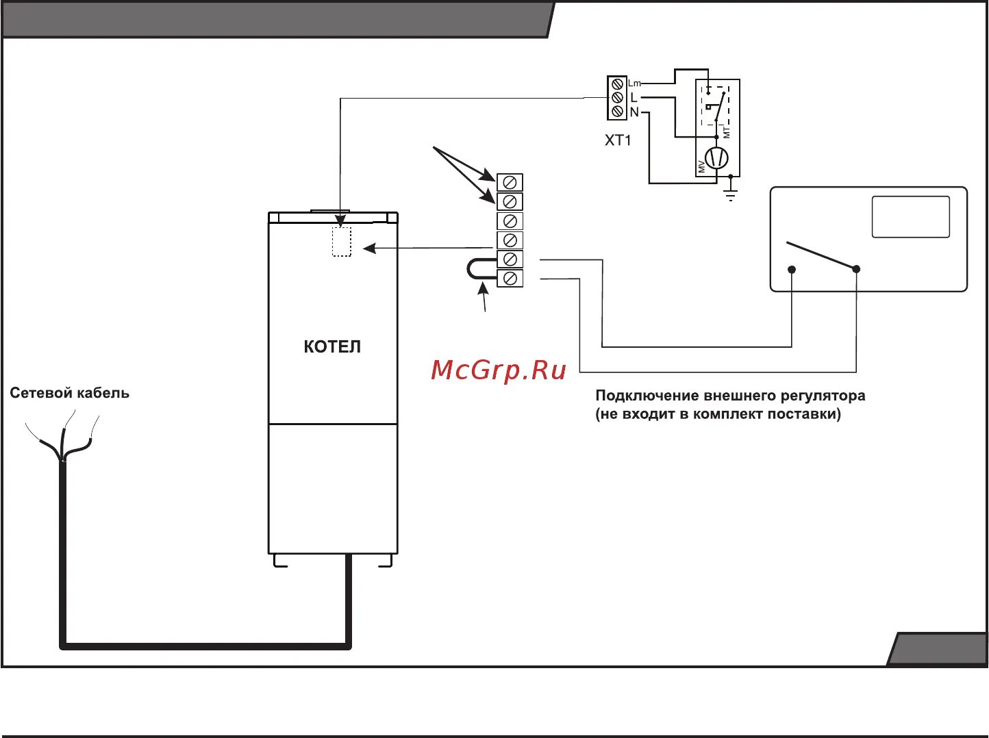 Подключение датчика бойлера к котлу протерм Protherm Медведь 30 KLZ 31/36 Схема подключения внешнего оснащения