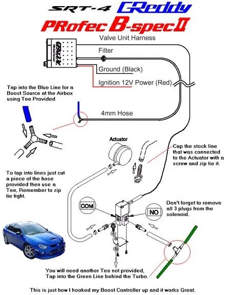 Подключение датчика буста Greddy Profec B-Spec II схема установки #Greddy #GreddyProfecB-Spec #бустконтрол