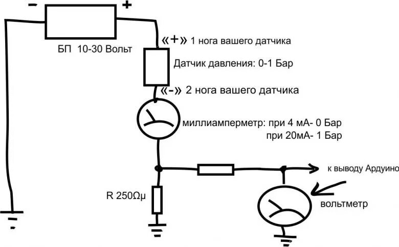 Подключение датчика давления 4 20ma Как измерить ток 4-20 мА? Аппаратная платформа Arduino