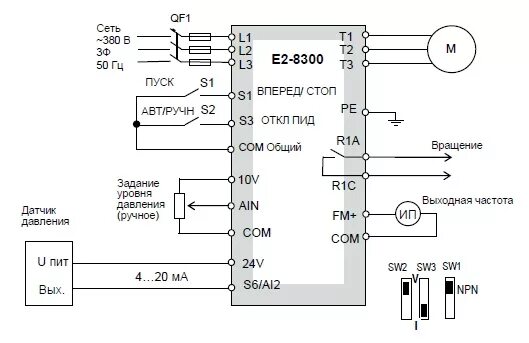 Подключение датчика давления к частотнику Цены на инверторы частоты Веспер Е2-8300 в С-Петербурге Drive Factor 1