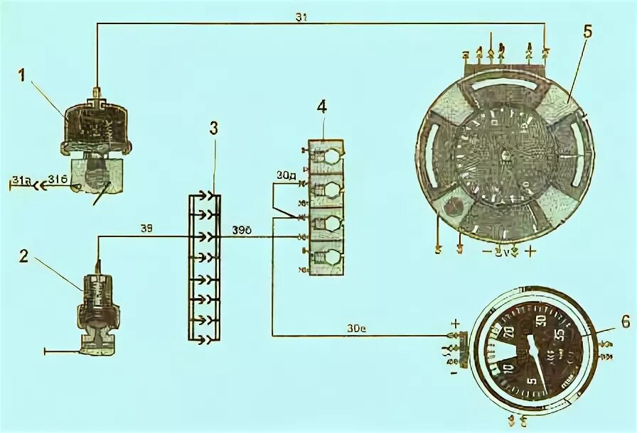 Подключение датчика давления камаз Scheme of the ZIL-5301 oil pressure gauge