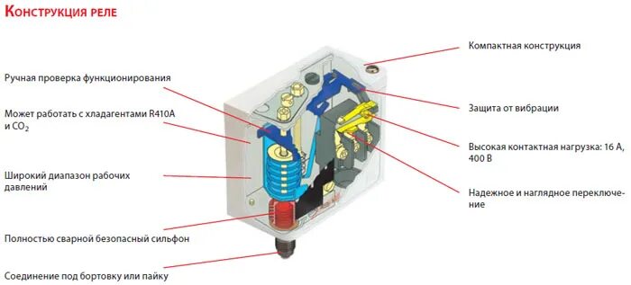 Подключение датчика давления компрессора Реле давления KP 5, KP 6W для холодильной установки. Купить по выгодной цене с д